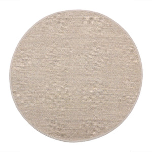 Sisal Rug Light Beige with Sand Border Circle