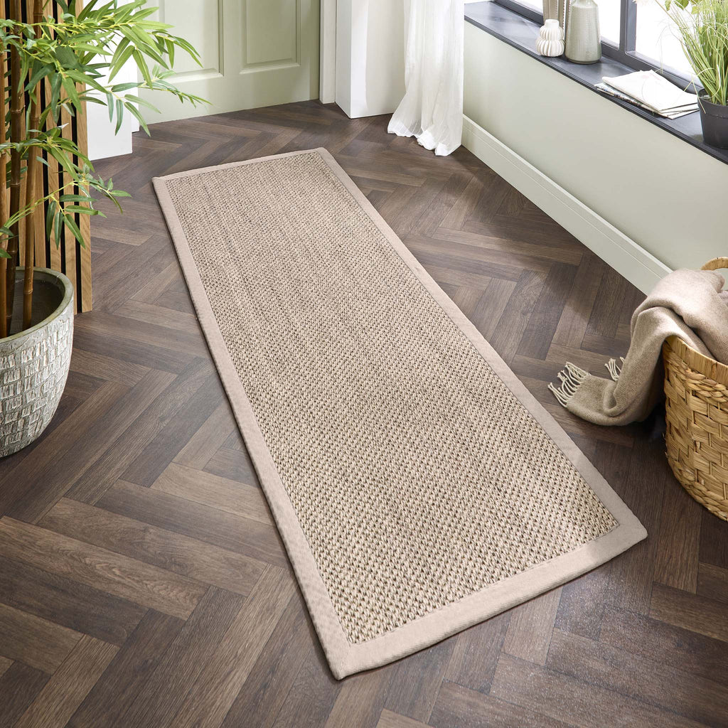 Sisal Light Beige with Sand Border Rug Runner