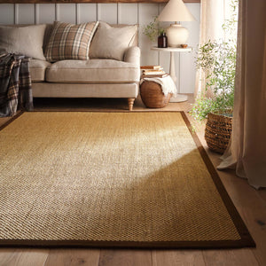 Sisal Natural with Dark Brown Border Rug