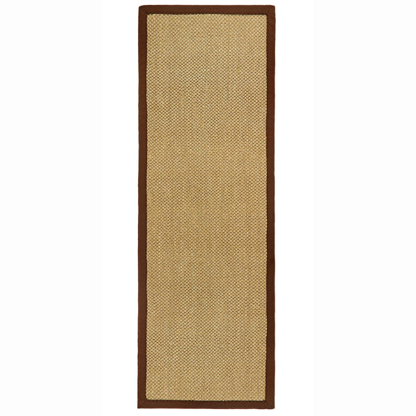 Sisal Natural with Dark Brown Border Rug Runner