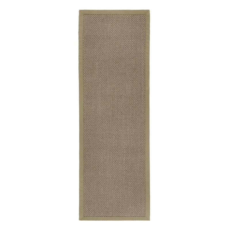 Sisal Green with Sage Green Border Runner with a green border and a green textured centre.