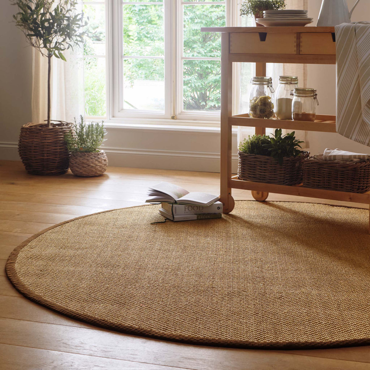 Sider Rug Natural Sisal Rug with Dark Brown Border - Hug Rug