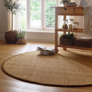 Sisal Rug Natural with Dark Brown Border 2