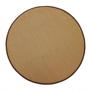 Sisal Natural with Dark Brown Border Rug Circle