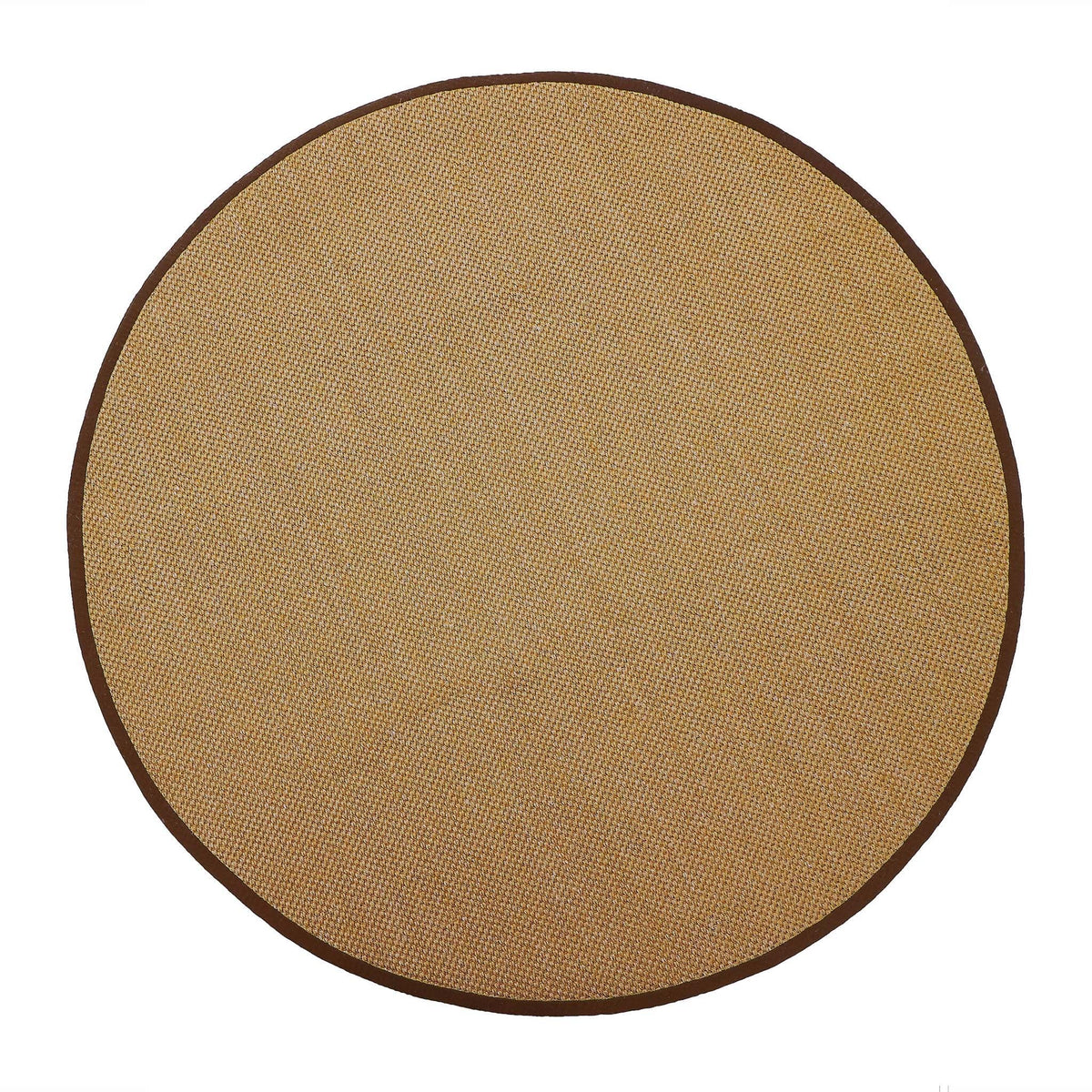 Sisal Natural with Dark Brown Border Rug Circle