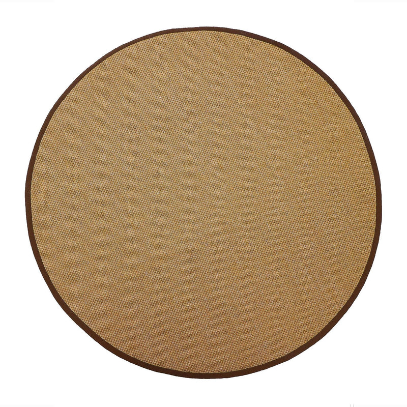 Sisal Natural with Dark Brown Border Rug Circle