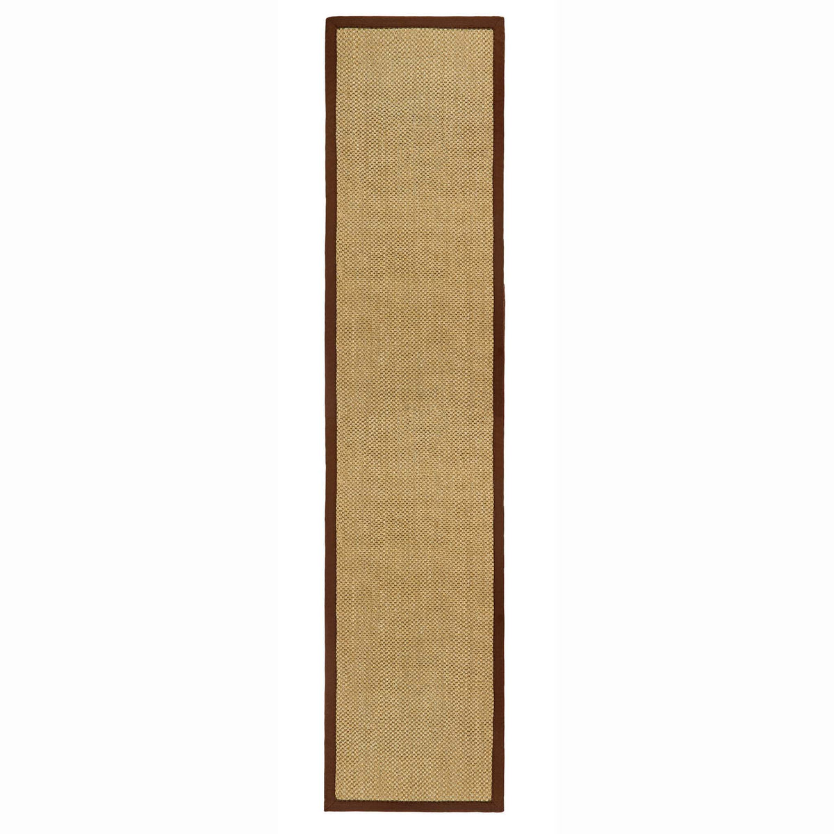 Border Rug Runner Natural Sisal Rug Runner with Dark Brown Border - Hug Rug