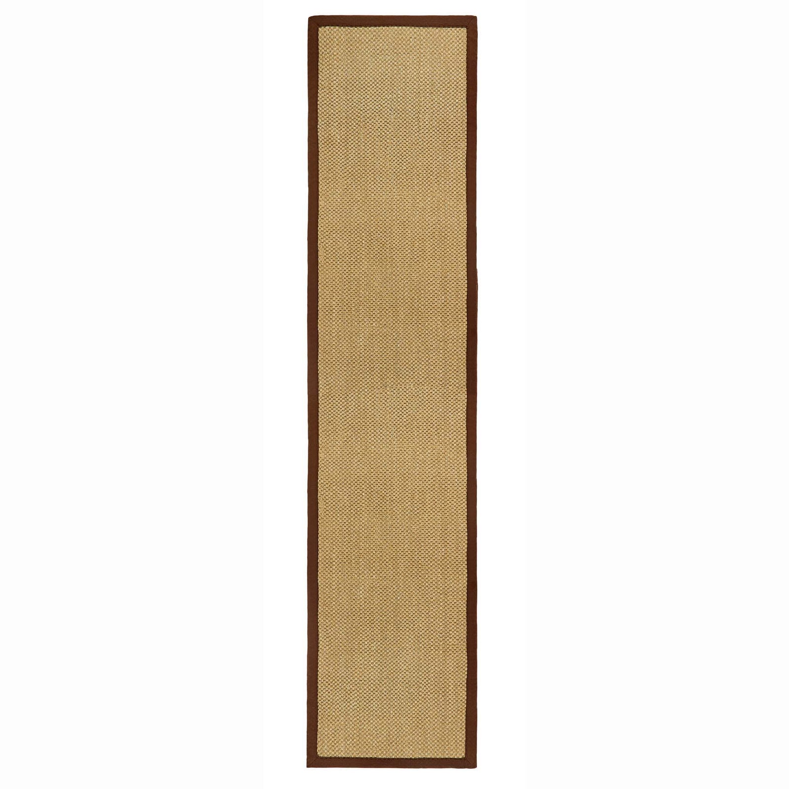 Sisal Natural with Dark Brown Border Rug Runner made from 100% sisal in a neutral colour. 