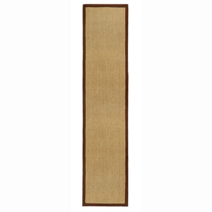 Sisal Natural with Dark Brown Border Rug Runner made from 100% sisal in a neutral colour. 