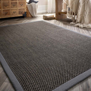 Sisal Rug Grey with Dark Grey Border 2