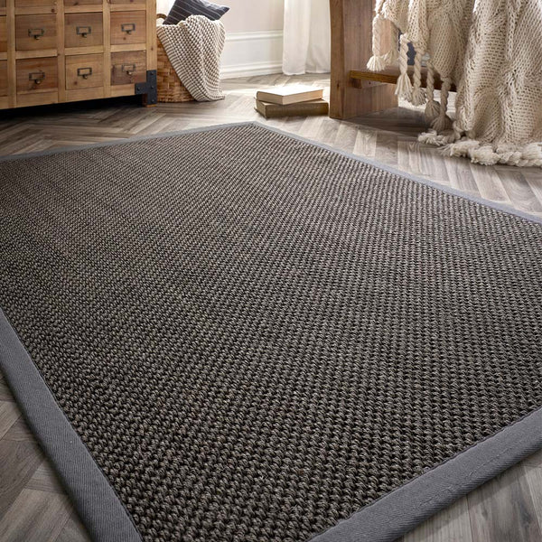 Sisal Rug Grey with Dark Grey Border 2