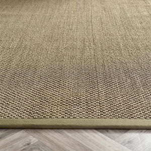 Sisal Rug Green with Sage Green Border made from 100% sisal in a solid green colour. 