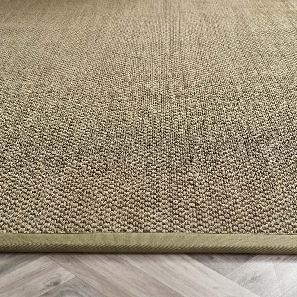 Sisal Rug Green with Sage Green Border made from 100% sisal in a solid green colour. 