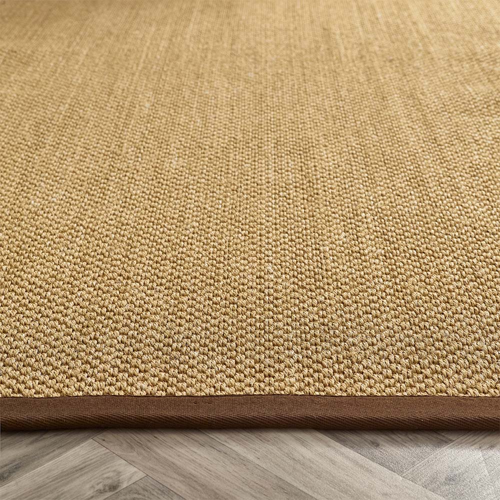 Sisal Natural with Dark Brown Border Rug Runner made from 100% sisal in a neutral colour. 