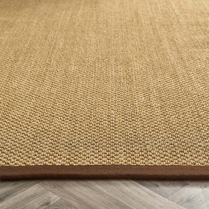 Sisal Natural with Dark Brown Border Rug Runner made from 100% sisal in a neutral colour. 