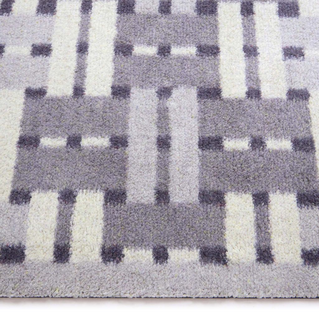 Soft Weave Grey Washable Doormat- 100% recycled cotton doormat featuring a woven style pattern.