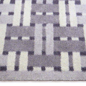 Soft Weave Grey Washable Doormat- 100% recycled cotton doormat featuring a woven style pattern.