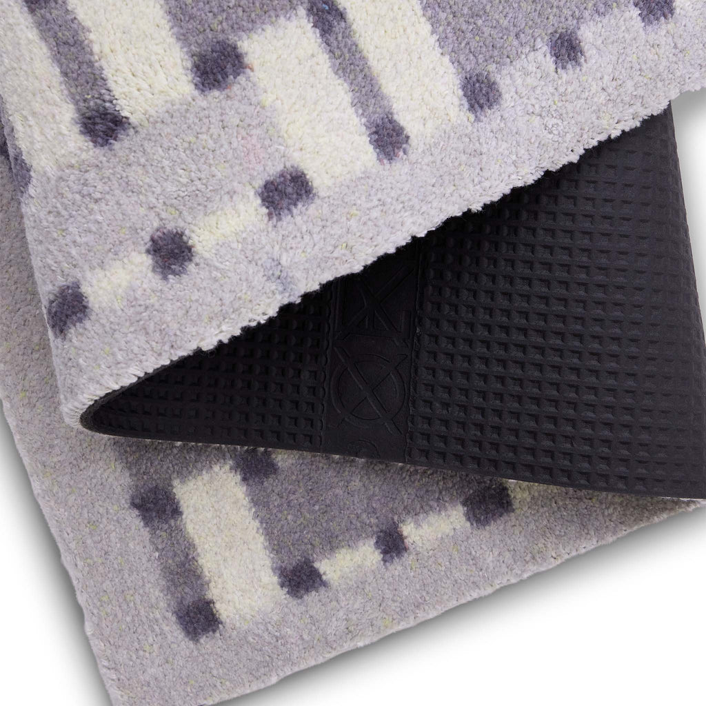 Soft Weave Grey Washable Doormat- 100% recycled cotton doormat featuring a woven style pattern.
