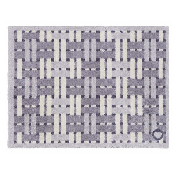 Soft Weave Grey Washable Doormat- 100% recycled cotton doormat featuring a woven style pattern.