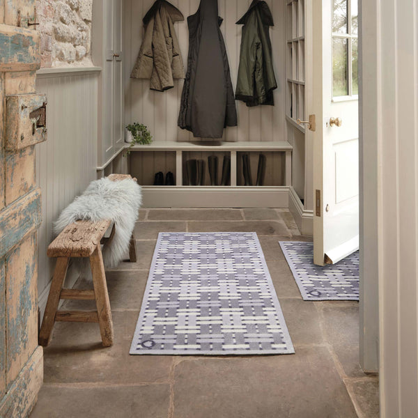 Soft Weave Grey Runner- 100% recycled cotton runner featuring a woven styled pattern.