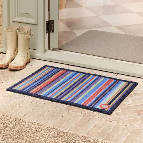 Stripe 85 Outdoor Doormat- 100% recycled nylon outdoor doormat featuring a striped design.
