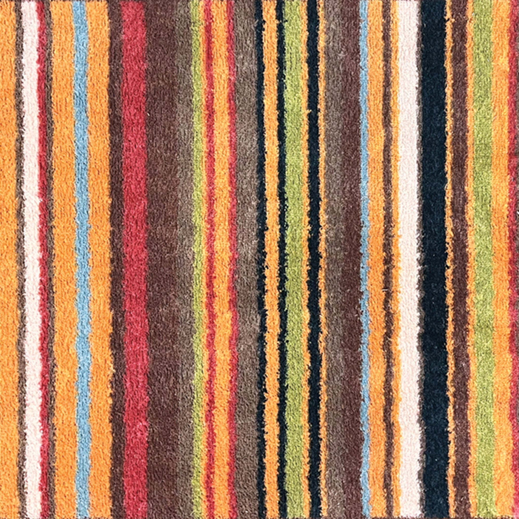 Stripe 70 Red Green Washable Doormat 5