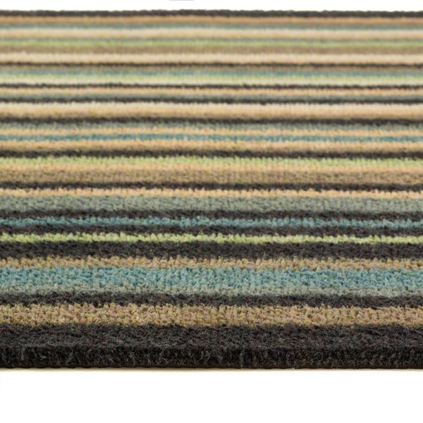 Stripe 84 Blue Green Washable Doormat 3