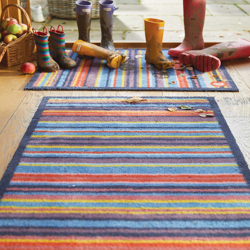 Stripe 85 Multi Washable Runner- a 100% recycled cotton runner featuring a bright striped pattern.