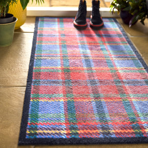 Tartan - Red/Blue Washable Doormat 5