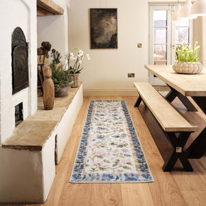 The Lady Rose Eco-Washable Rug Runner- 100% recycled content runner featuring a rose design.