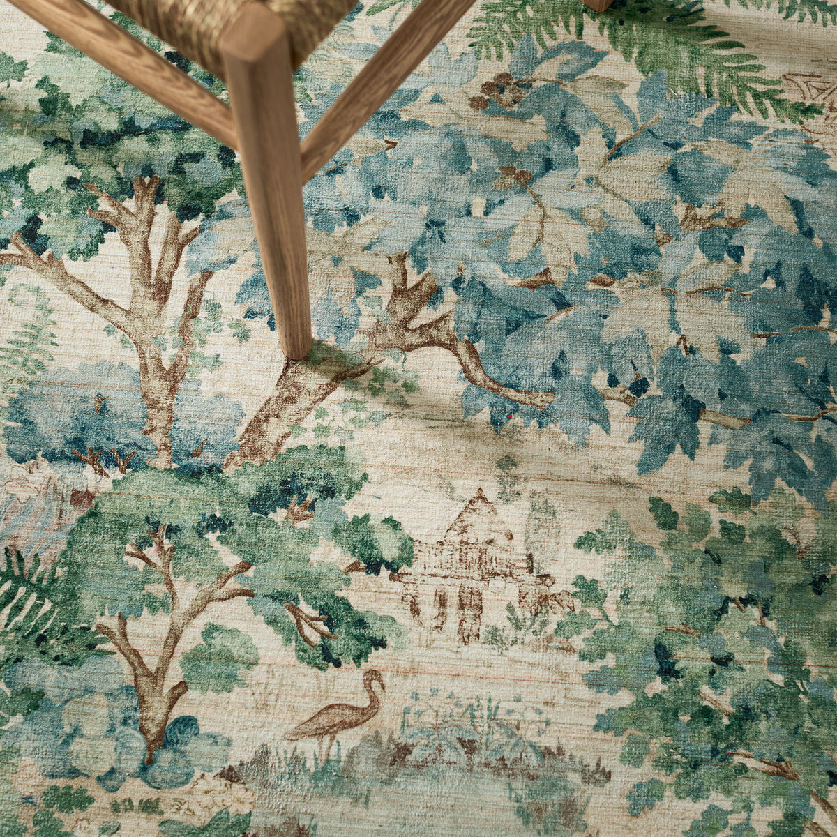 Close-up of The Stumpery Fern Eco-Washable with a nature inspired pattern. 