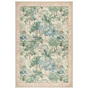 The Stumpery Fern Eco-Washable Rug with a nature inspired pattern. 