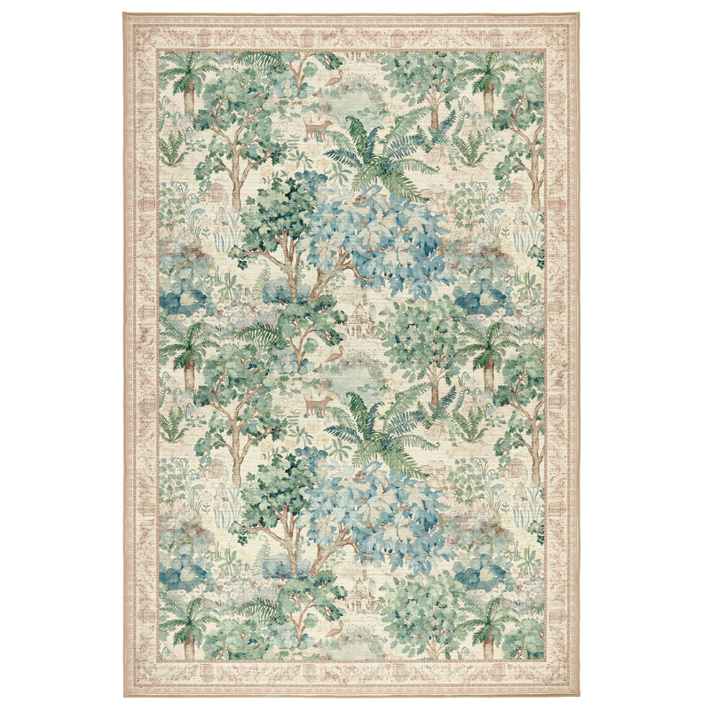 The Stumpery Fern Eco-Washable Rug with a nature inspired pattern. 