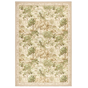 The Stumpery Lichen Eco-Washable Rug with a nature inspired pattern. 