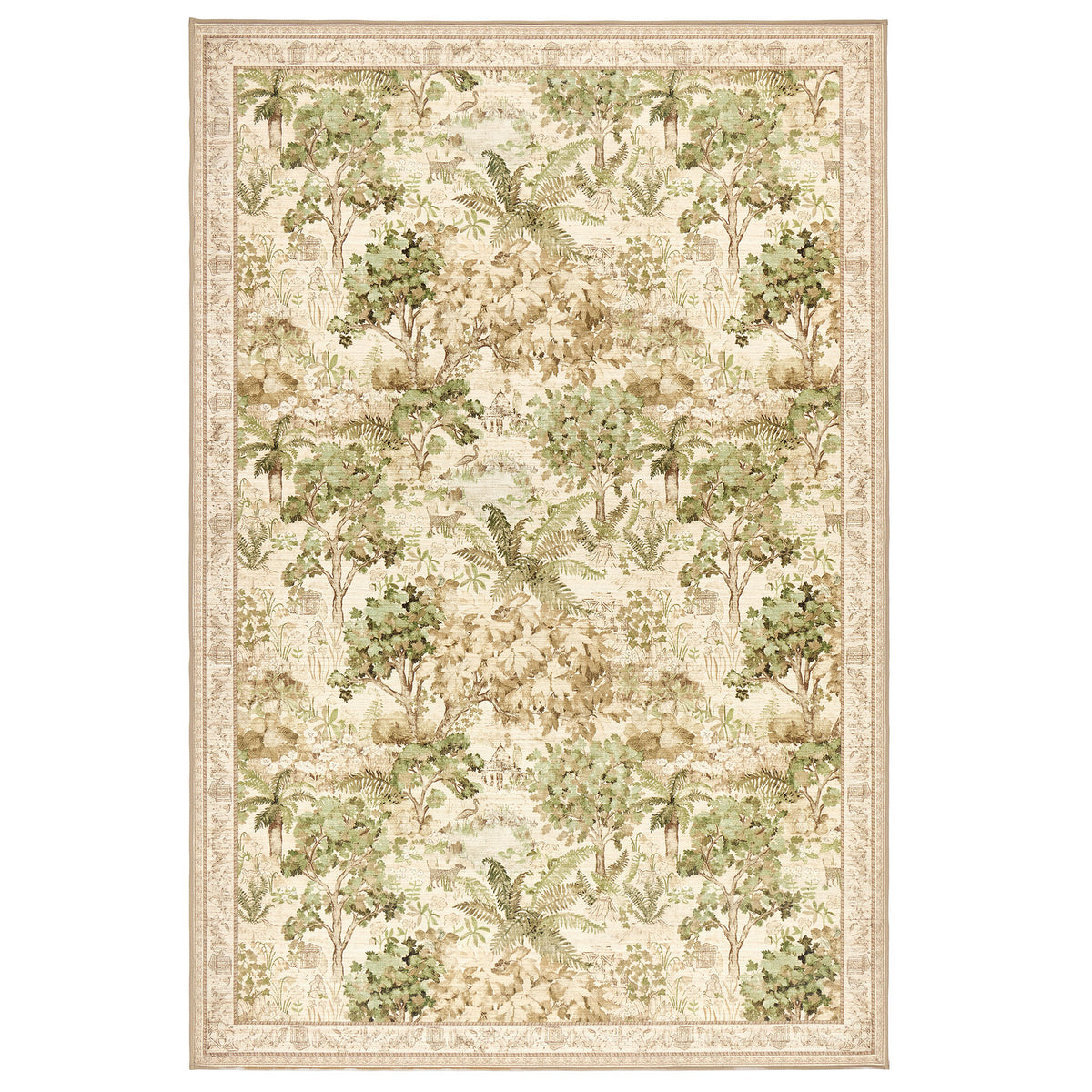 The Stumpery Lichen Eco-Washable Rug with a nature inspired pattern. 