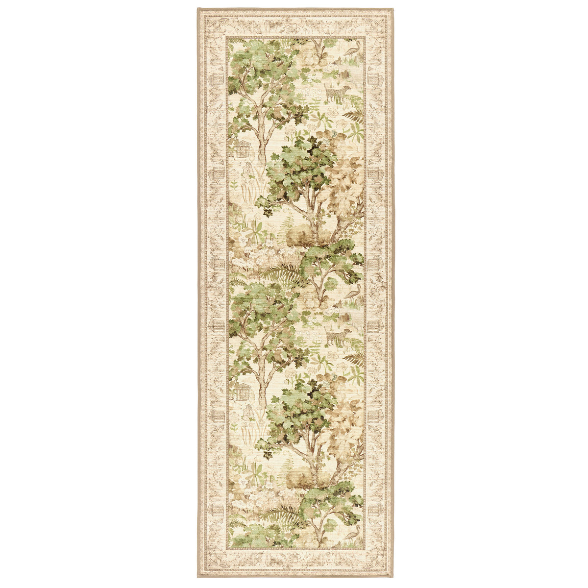 The Stumpery Lichen Eco-Washable Runner with a nature inspired pattern. 