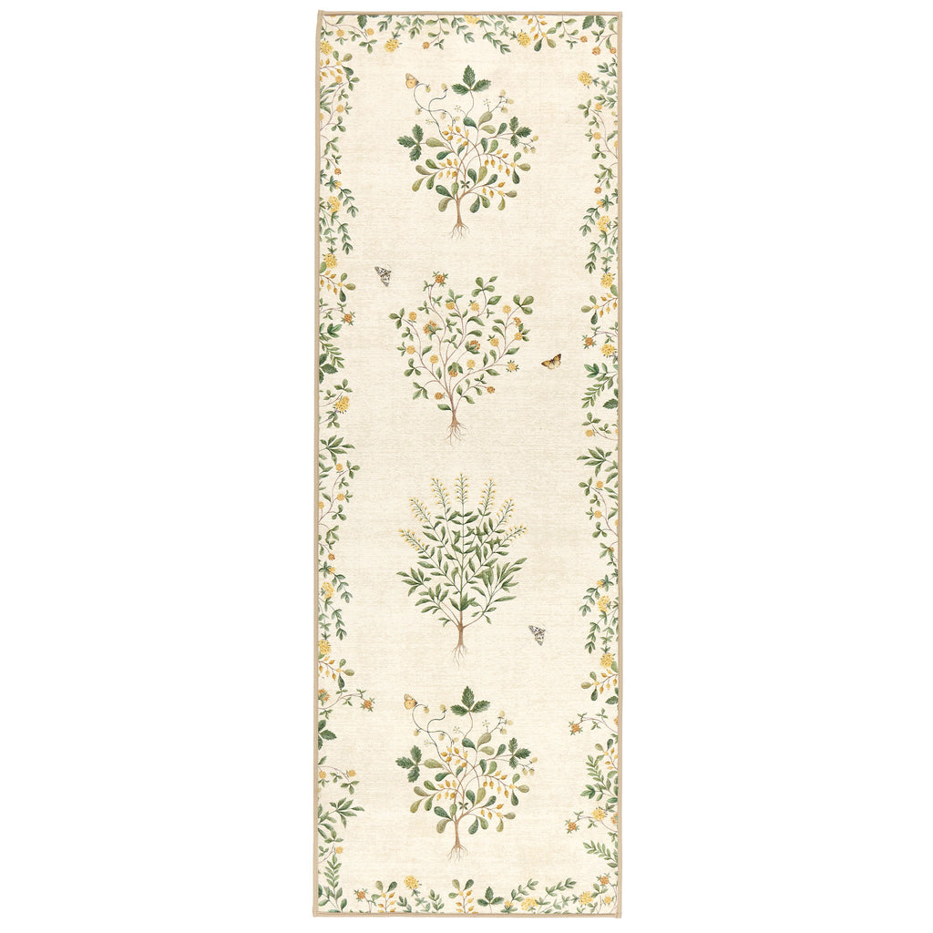 Thyme Walk Lichen & Gooseberry Eco-Washable Runner with a nature design. 