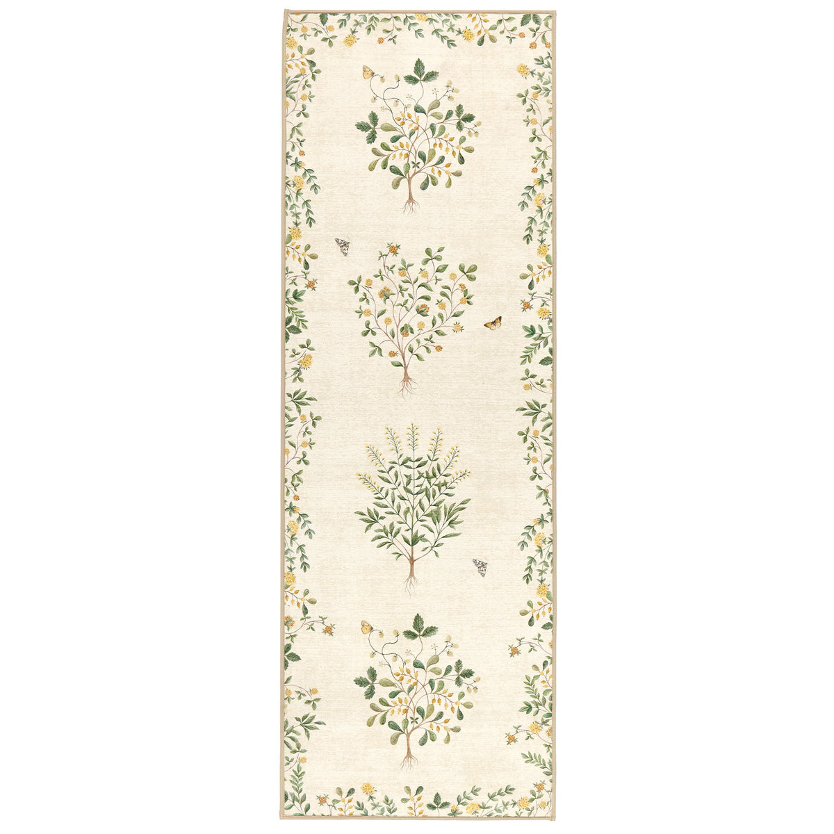 Thyme Walk Lichen & Gooseberry Eco-Washable Runner with a nature design. 