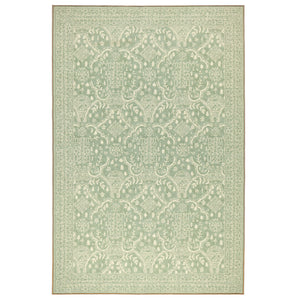 Topiary View Thyme Eco-Washable Rug with a traditional style pattern. 