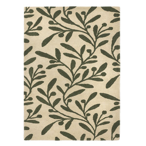 Trailing Leaf Rug - 100% wool cut pile, hand tufted and carved with leaf design. 