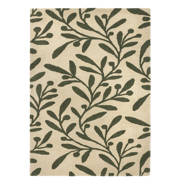 Trailing Leaf Rug - 100% wool cut pile, hand tufted and carved with leaf design. 