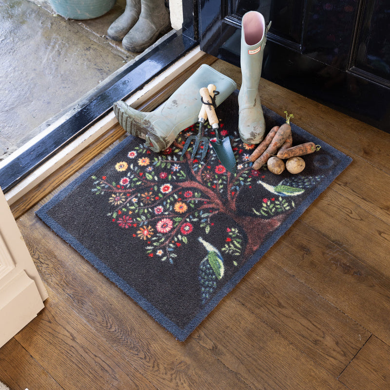 Tree Of Life Washable Doormat made from 100% recycled materials, featuring a colourful tree of life. 