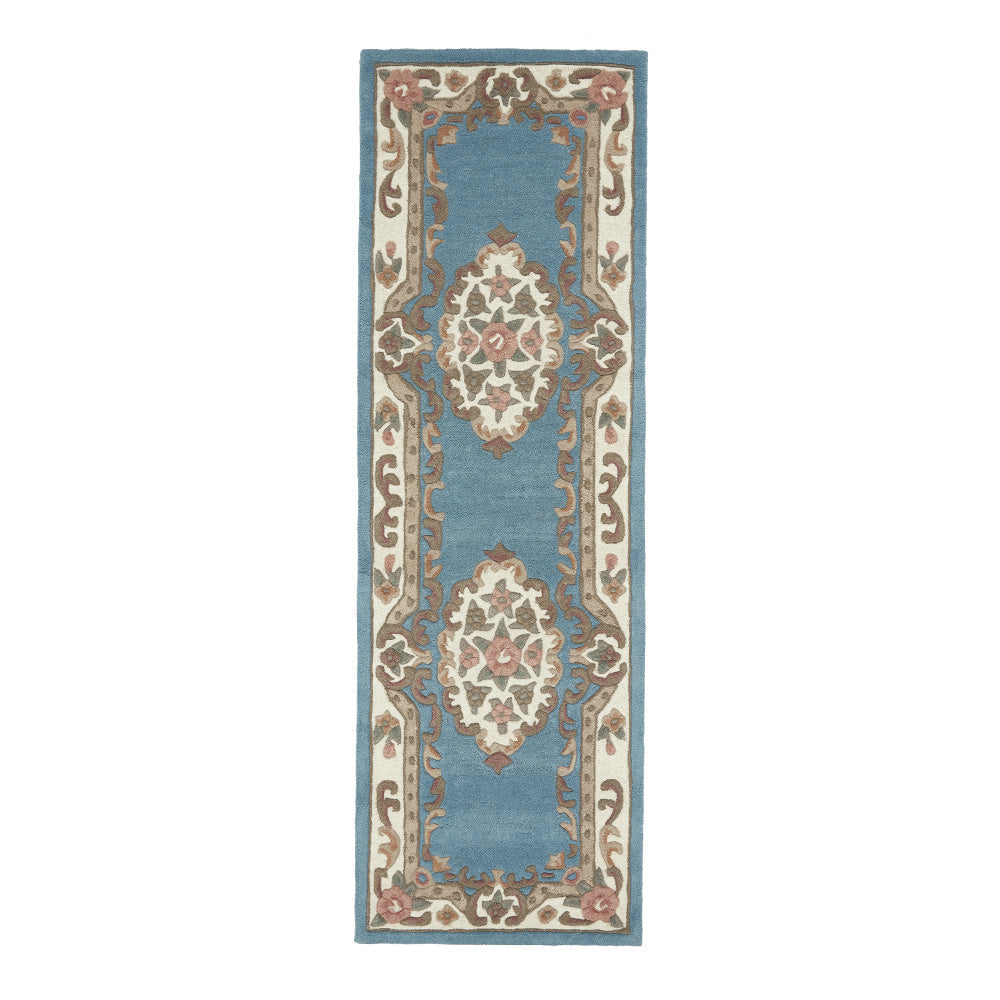 Shensi Aubusson Runner in Blue 2