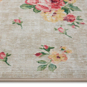 Vintage Rose Natural Runner- made from recycled materials featuring a tradtional rose pattern.