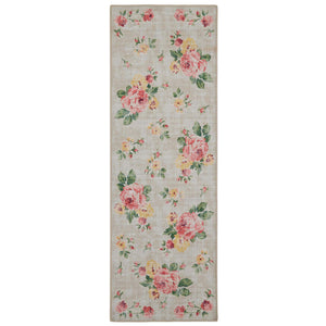 Vintage Rose Natural Runner- made from recycled materials featuring a tradtional rose pattern.