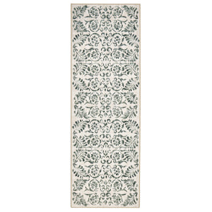 Vintage Scroll Green Eco-Washable Runner 5