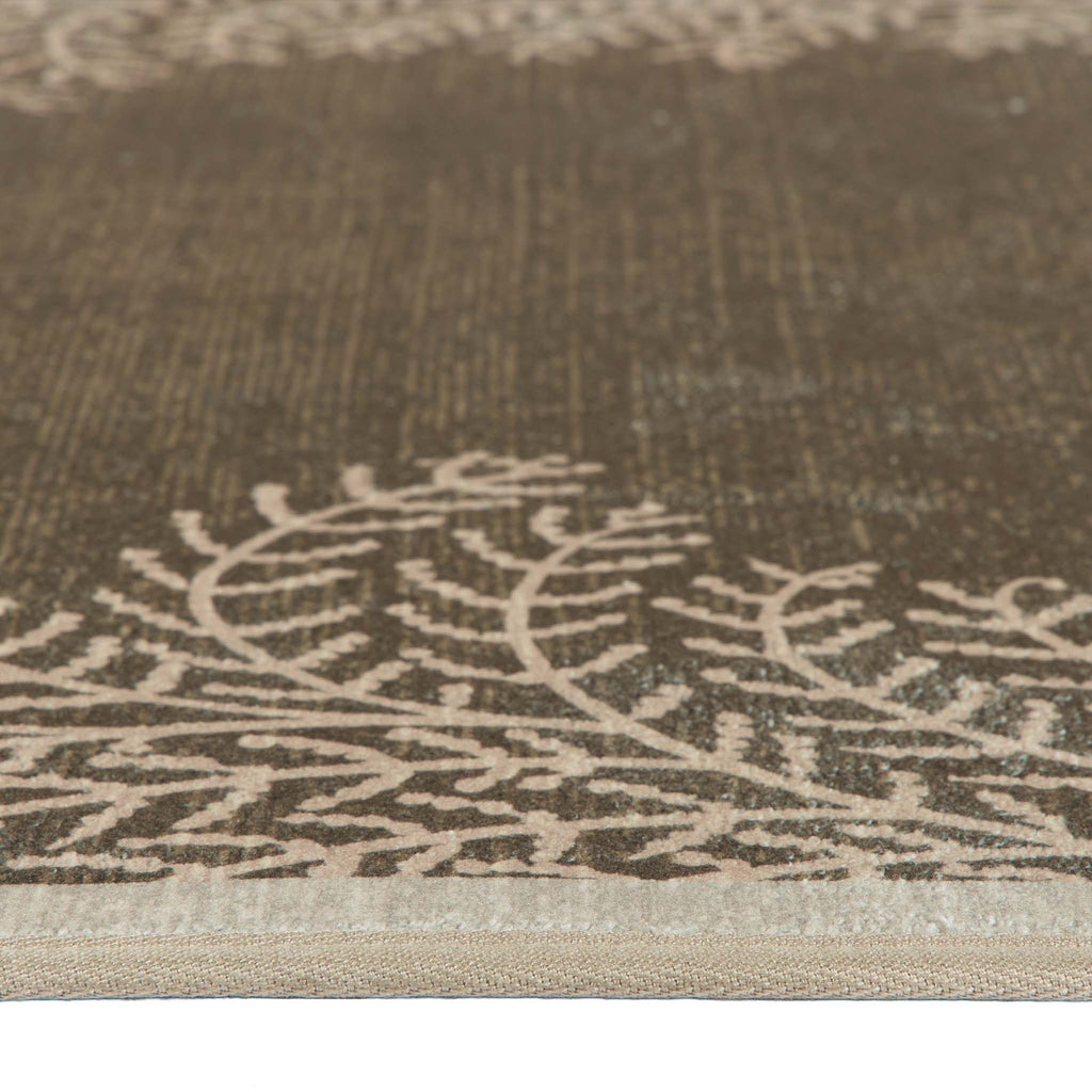 Whispering Fern Mocha Eco-Washable Rug