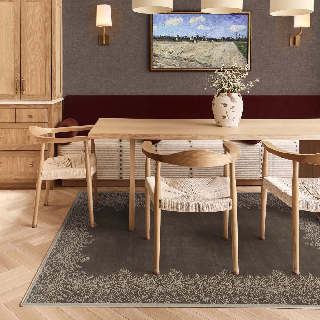 Whispering Fern Mocha Eco-Washable Rug