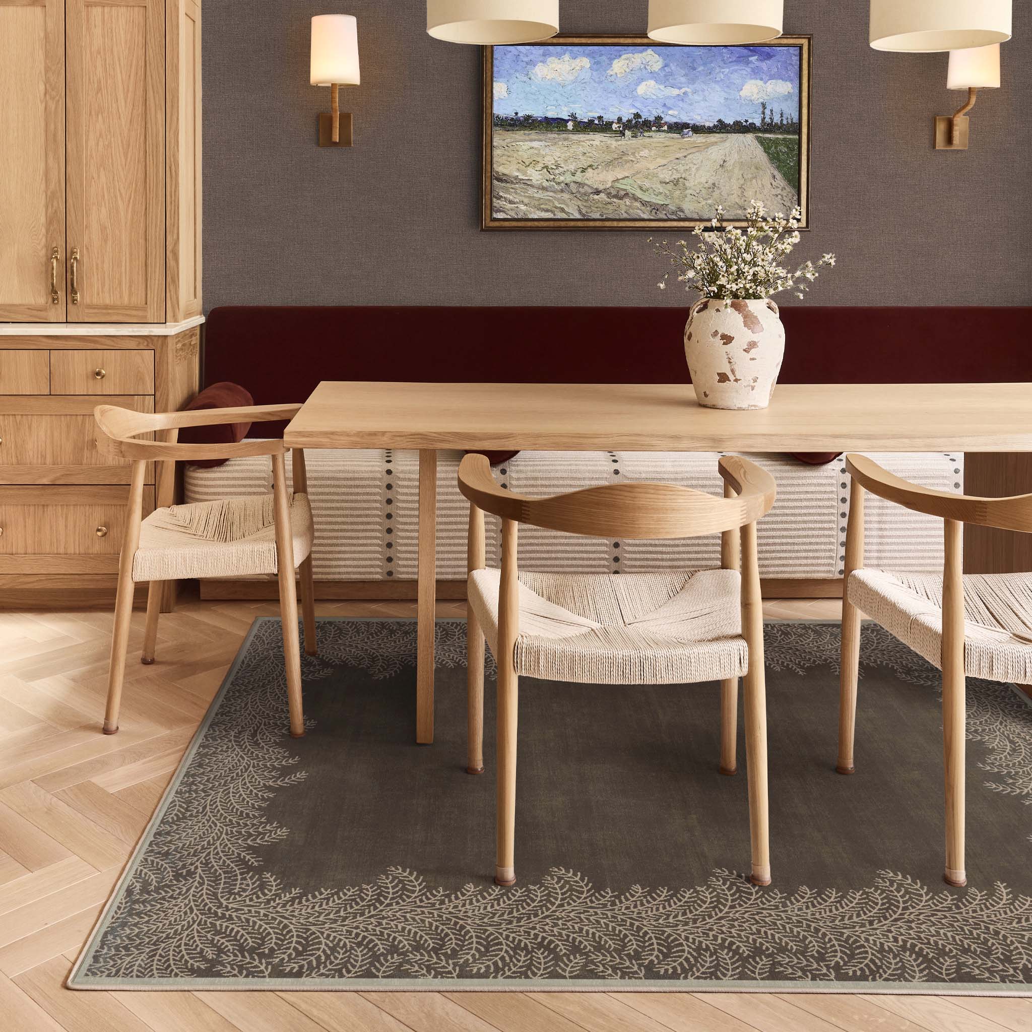 Whispering Fern Mocha Eco-Washable Rug