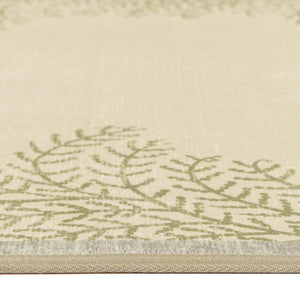 Whispering Fern Parchment Eco-Washable Rug showing pile height. 